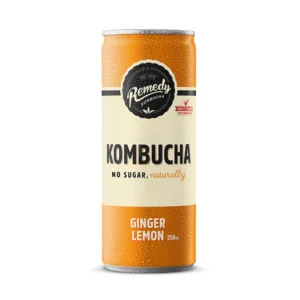 Remedy Kombucha Can Ginger Lemon 12x250ml