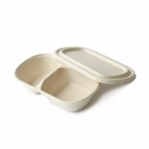 BAGASSE 2 COMPARTMENT LUNCH BOX