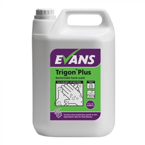 EVANS Trigon Plus Unperfumed, Bactericidal Hand Wash 5Ltr
