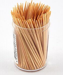WOODEN COCKTAIL STICK Turned & Pointed 8.5cm - 1000pcs Individually Wrapped