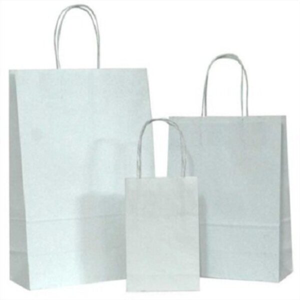 WHITE SOS PAPER BAGS With handles